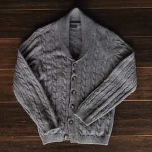 ASOS Medium Grey Cable Knit Shawl Cardigan